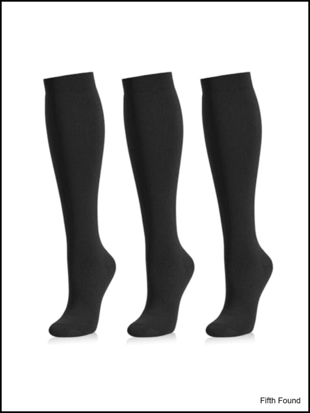 20-30 mmHg Compression Socks Knee High 3 Pairs Nylon Spandex Support